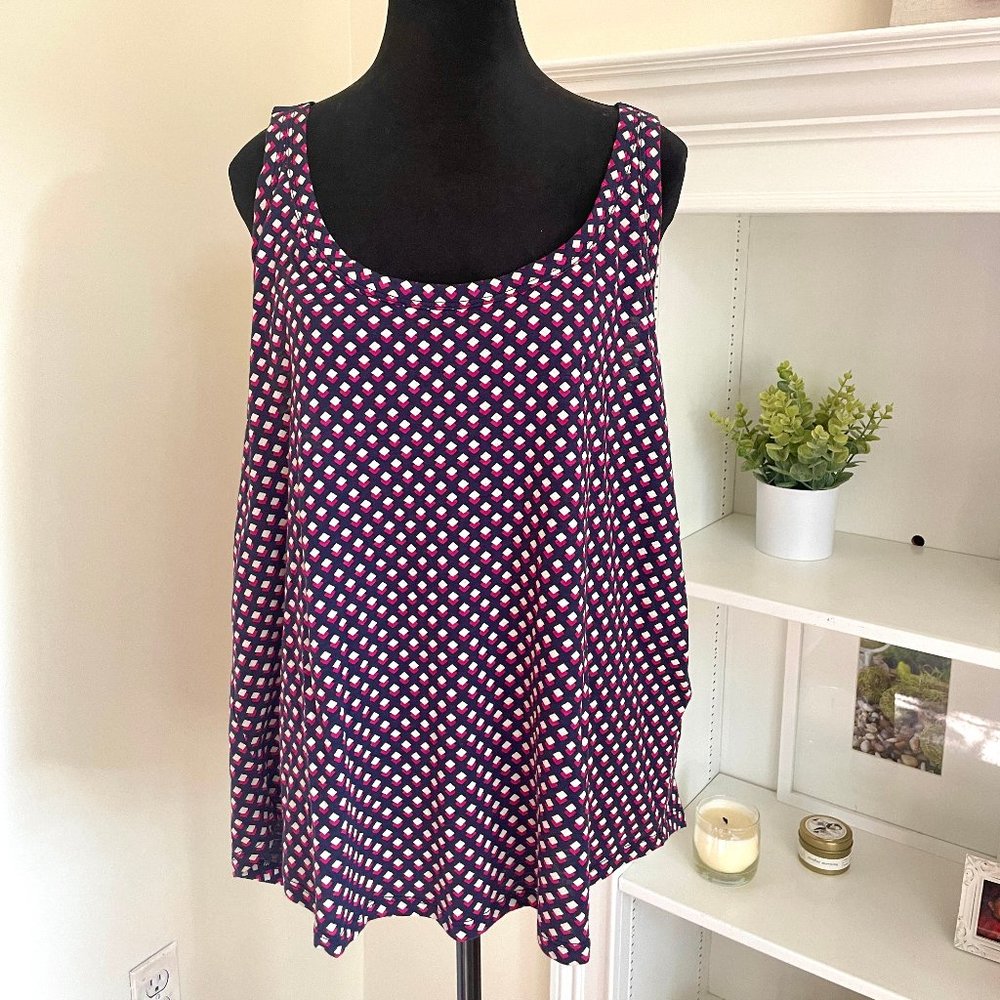 Banana Republic Patterned Sleeveless Top, Size XL, NWT